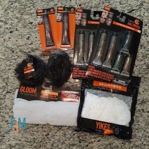 New! Halloween / Goth Décor and Makeup 8 Piece Bundle